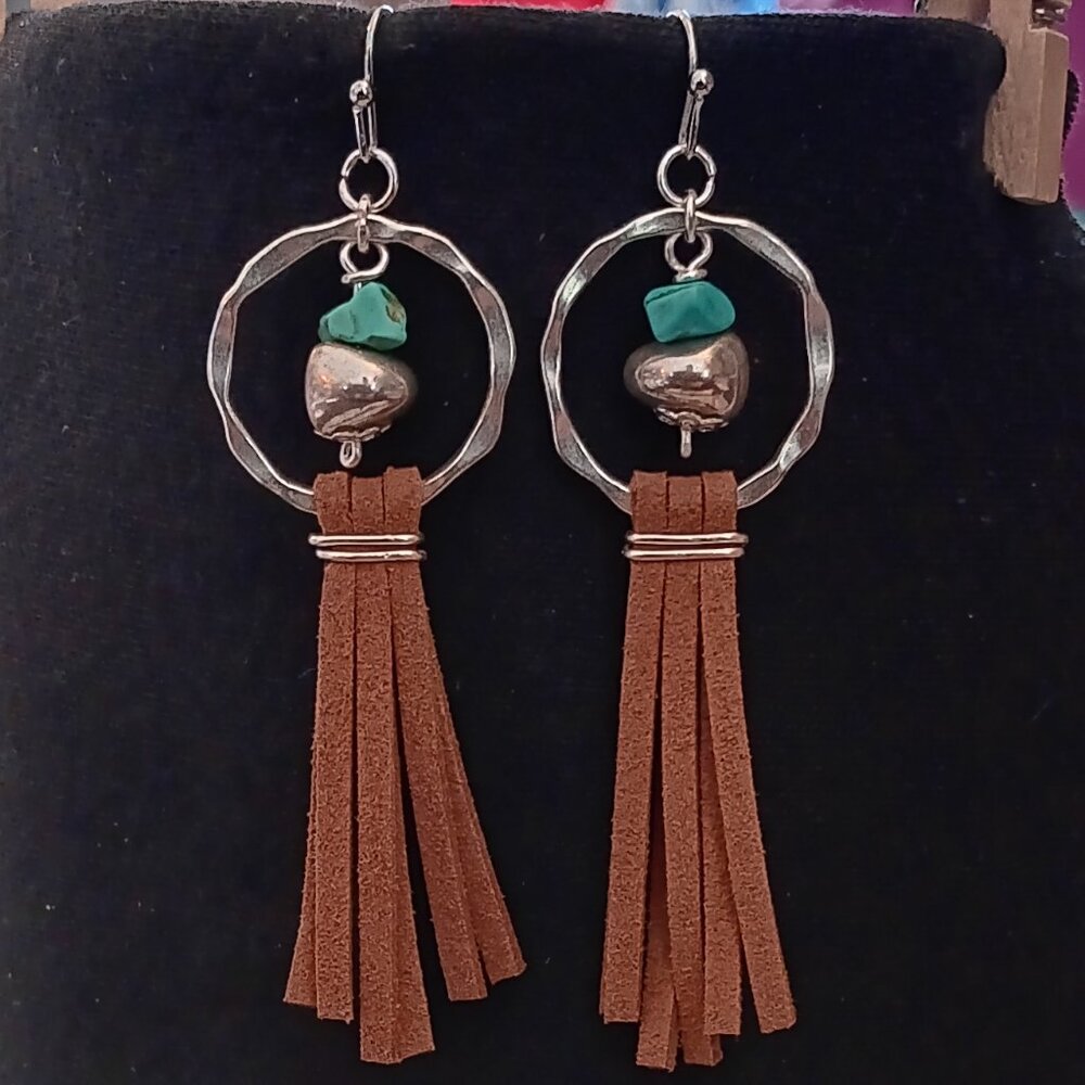 2 for $12 -Cute fringe hoop earrings